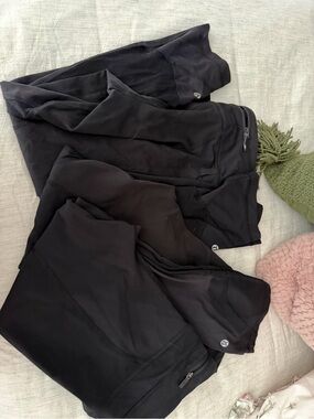 lululemon athletica Black High-Rise Crop Leggings Trio